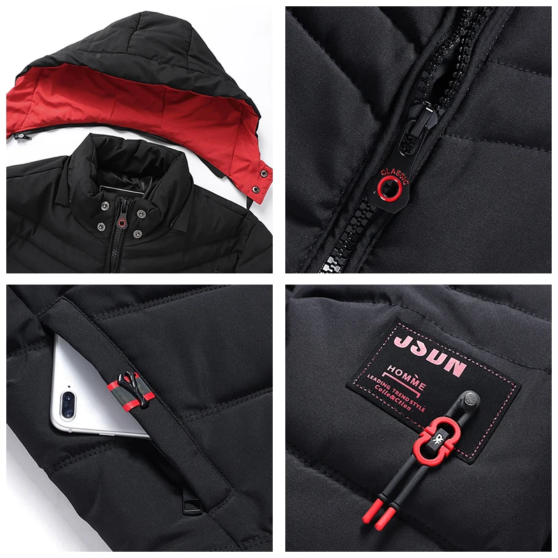 Men Winter Windproof Warm Thick Parkas Fashion Hooded Coat Men Autumn Brand Outwear Classic Casual Parkas Jackets