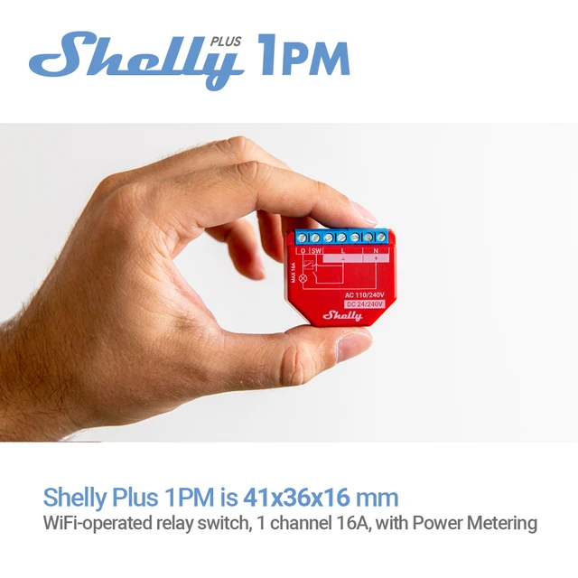 Shelly Mini Plus PM - Smart Relay 16A AC WiFi/BT + PM
