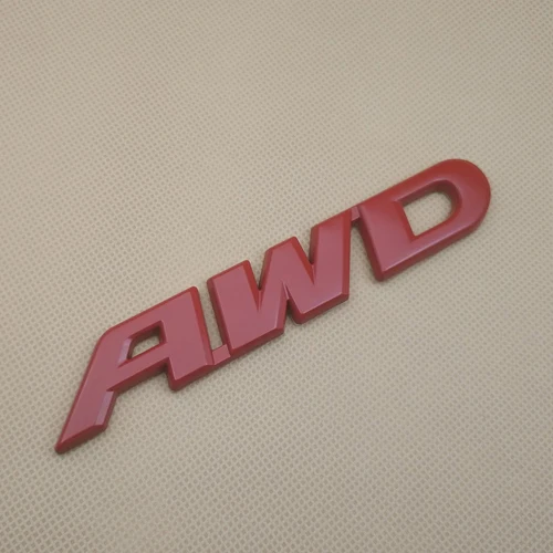 15 см металлический AWD значок в виде буквы стикер 4 колеса задний багажник автомобиля эмблема для Honda Toyota - Цвет: Red