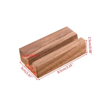 

Black Walnut Beech Wood Business Card Holder Office Desk Wooden Photo Stand Name Memo Clips Organizer Storage Dinner Party Decor