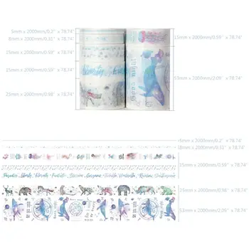 

7Pc Romantic Sakura Ocean Star Washi Tape Adhesive Tape DIY Scrapbooking Sticker 28GE