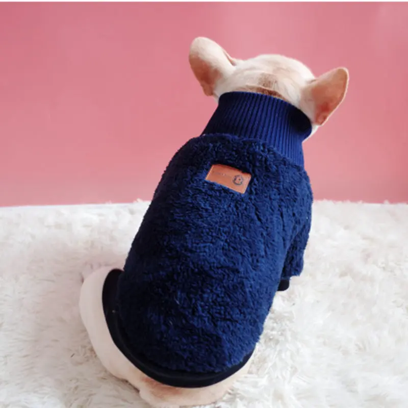 [Свитера для собак MPK] Новинка года; свитер для собак с высоким воротником; очень теплый свитер для холодной зимы; Доступно 4 цвета - Цвет: Blue