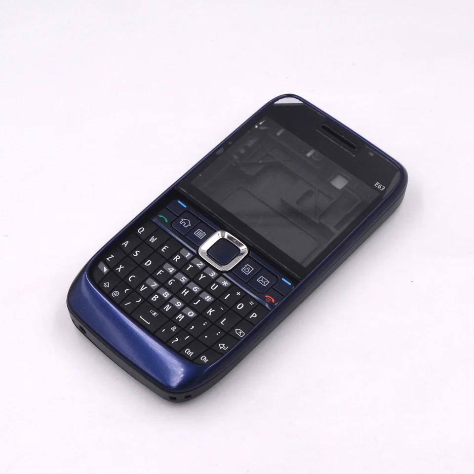 Для Nokia E63 полный корпус мобильного телефона чехол с английской/русской/Арабской клавиатурой+ инструмент - Цвет: Blue English