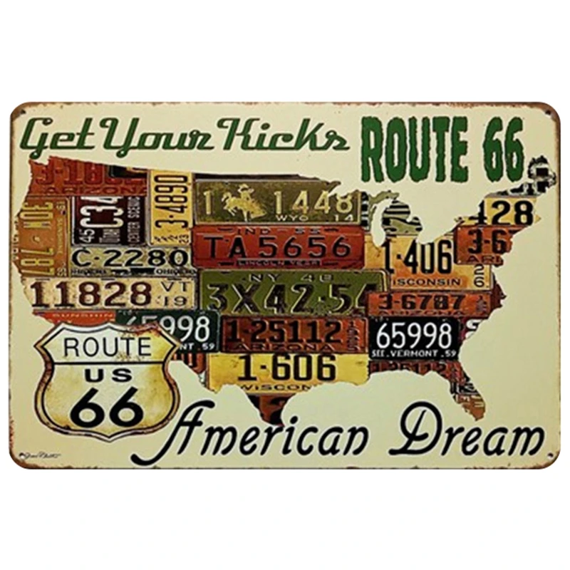 Route 66 табличка металлическая винтажная жестяная вывеска Pin Up потертый шик Декор винтажные металлические знаки украшение бара металлический плакат для паба металлическая пластина