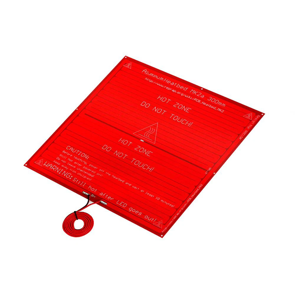 MK2A RepRap RAMPS 1,4 PCB 300*300*1,6 мм Тепловая MK2A+ светодиодный+ резистор+ кабель+ 100k Ом термисторы PCB Тепловая кровать для 3D-принтера
