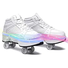 Retractable Roller Skates Outdoor Girls Shoes Men Deformation Sneakers