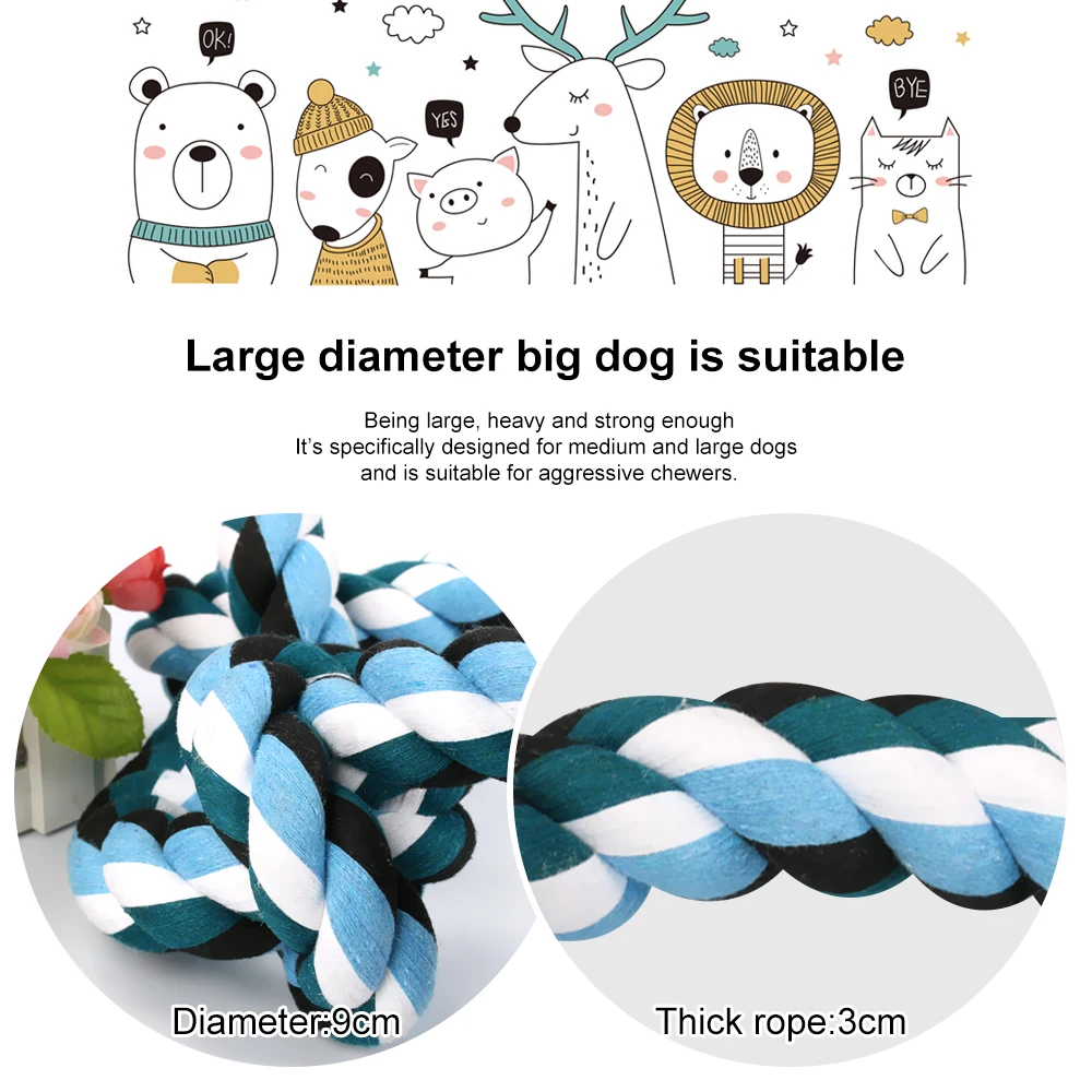 Dog Tooth Cleaning Training Interactive Toys Pets Supplies Pet Chewing Toys For Medium Large Dogs Pets Cotton Rope Chewing Toys