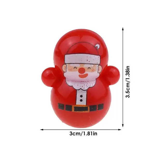 Christmas Wobbling Toy Roly Poly Wobble Toys Red Santa Claus Rolling Wobbling Toys Plastic Christmas Tumbler Wobbler Toy For 6