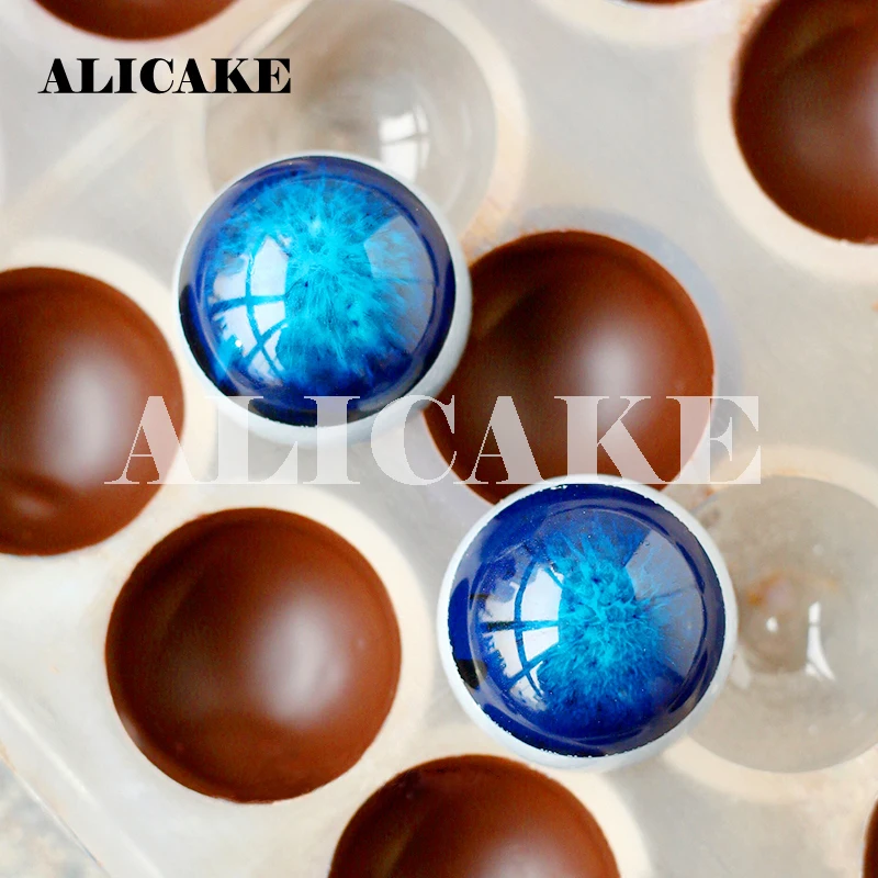 3D Polycarbonate Chocolate Ball Molds Plastic Sphere Chocolate Candy Bakery Form Moulds Bakeware Baking Mold Pastry Tools