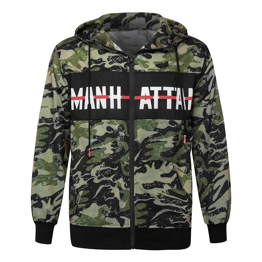 Мужская модная толстовка с капюшоном, camoflage, цветной пуловер с буквенным принтом и длинным рукавом, мужская спортивная толстовка на молнии с карманом, L5010919