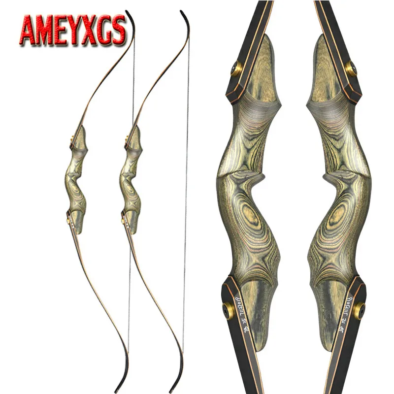

1set 60inch Archery Recurve Bow 30-60lbs Takedown Wooden Bow Riser for Outdoor Bows and Arrows Hunting Shooting Training RH Bow