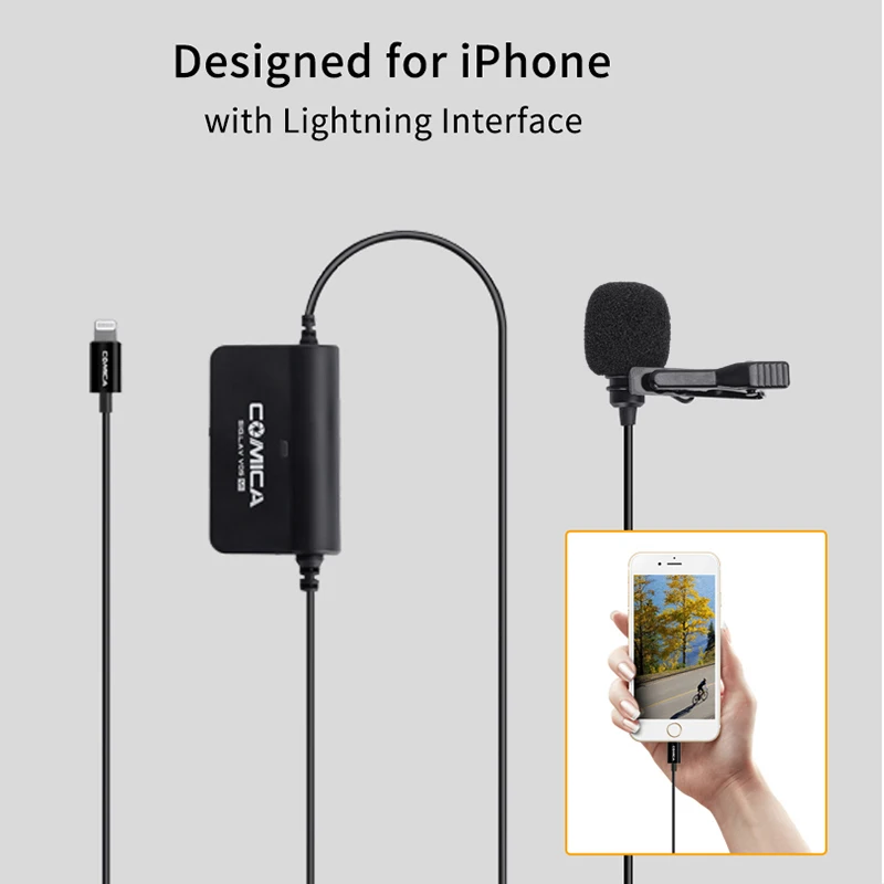 COMICA CVM-SIG.LAV V05 MI Многофункциональный петличный микрофон для IPhone XS Max X 8 7 Plus IPad с интерфейсом