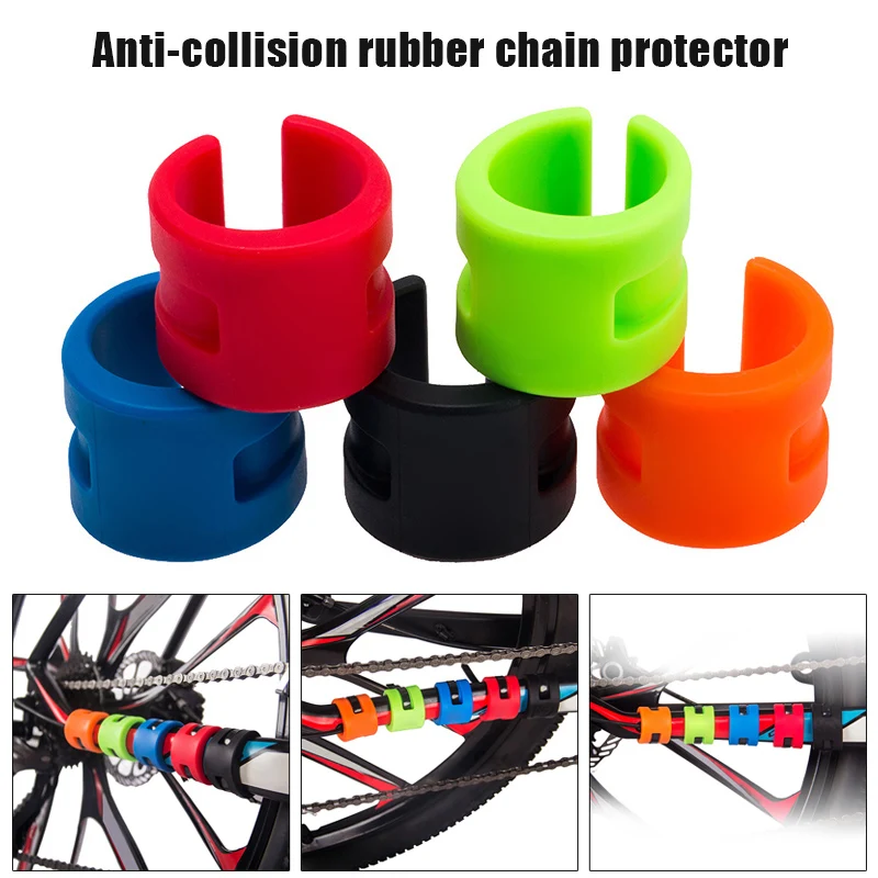 

Hot Bicycle Rear Fork Anti-Collision Rubber Protective Ring Chain Protection Shield Fork Chain Protector Kit Parts MVI-i