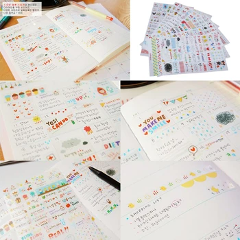 

6 Sheet Fashion Calendar Paper Sticker Scrapbook Calendar Diary Planner Decor
