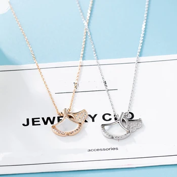 

Luxurious High Quality Real S925 Shell Fan Shaped Nobility Fashion Jewelry Necklace Pendant Neckclavicle Chain Necklace Jewel