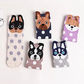 

5 Pairs Women Socks Cartoon Straight Board Female Socks Adult Animal Cute Dot Socks Female Mesia skarpetki носки мужские