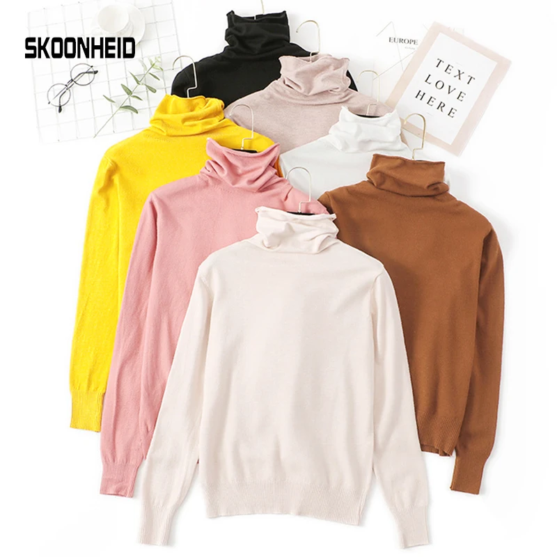 

SINGRAIN Women Turtleneck Pullover Sweater Thick Long Sleeves Basic Knitwear Tops Fashion Female Knitting Warm Knitted Sweater