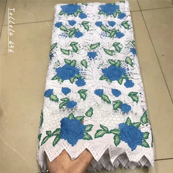 

Latest Design African Lace Fabric 2019 High Quality Nigerian French Guipure Cord Lace fabric For Wedding