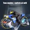 RC Motorcycle Amphibious Remote Control Four-Axle UAV One Key Roll Light Aircraft Model LBV 1