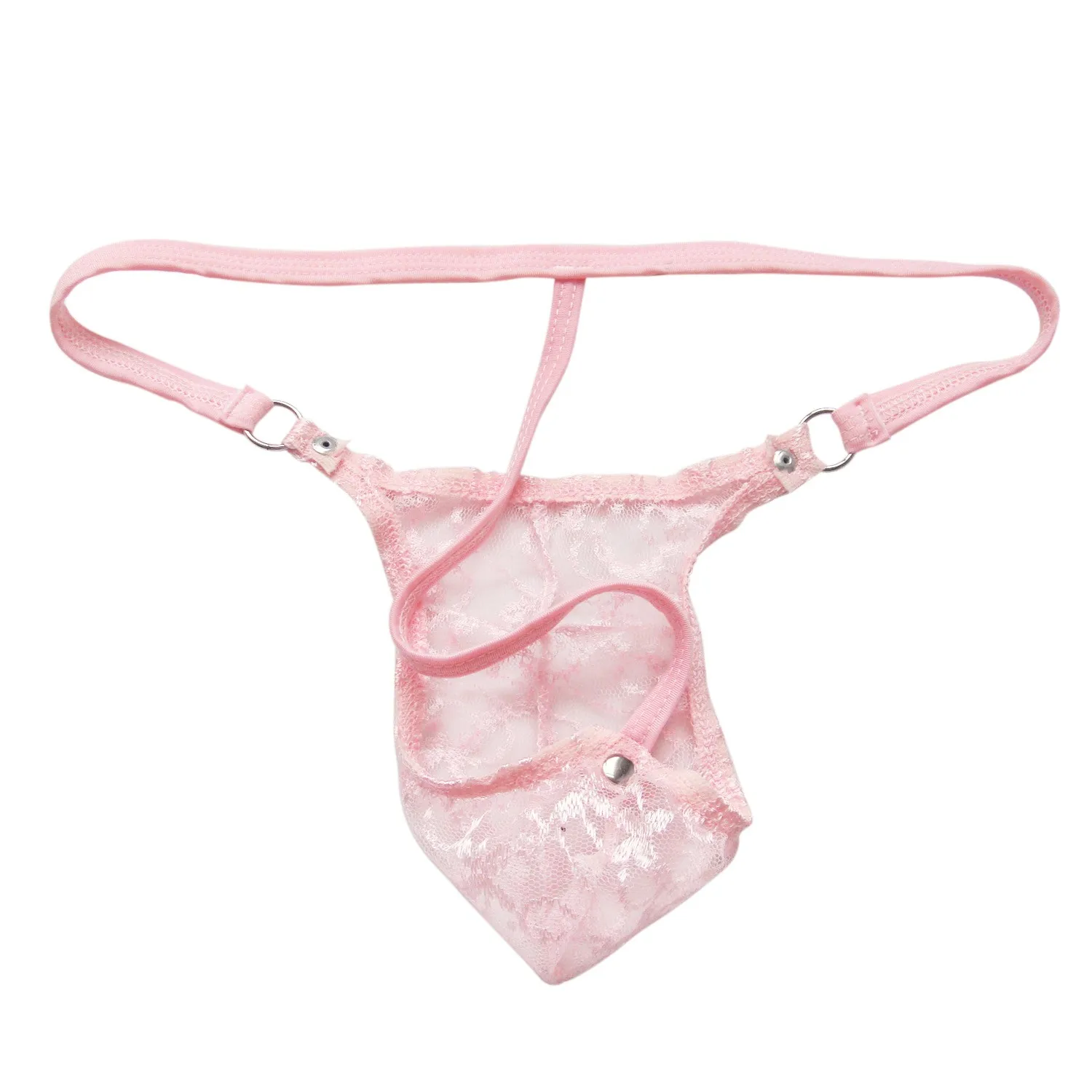 Men's Floral Lace Sheer See-Through Lingerie