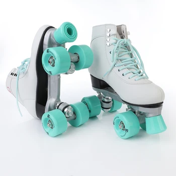 

Double row skates four wheel roller skates women's traditional pulley shoes