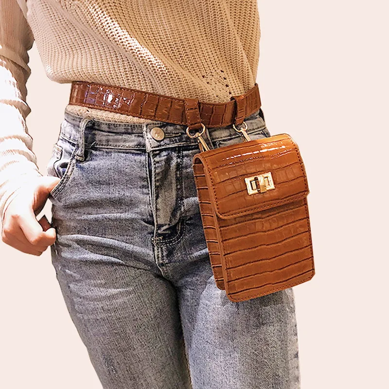 Mododiino Аллигатор ремень сумки для женщин поясная сумка из искусственной кожи