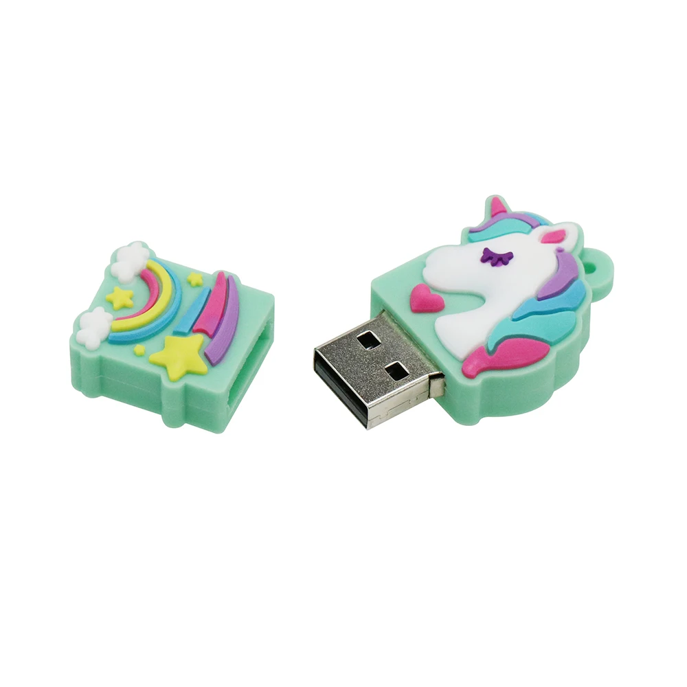 Cartoon Unicorn Pen Drive 64GB 32GB Usb Flash Drive Cute rainbow Horse Pendrive 256GB Real Capacity 4GB 8GB 16GB Memory Stick