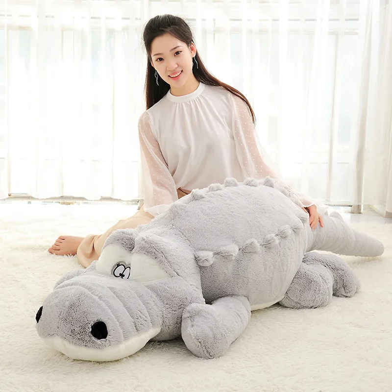 60cm Cute Crocodile Lying Section Plush Pillow Mat Hand Doll Stuffed Toy Cartoon Toys Kids Prize Gift WJ496