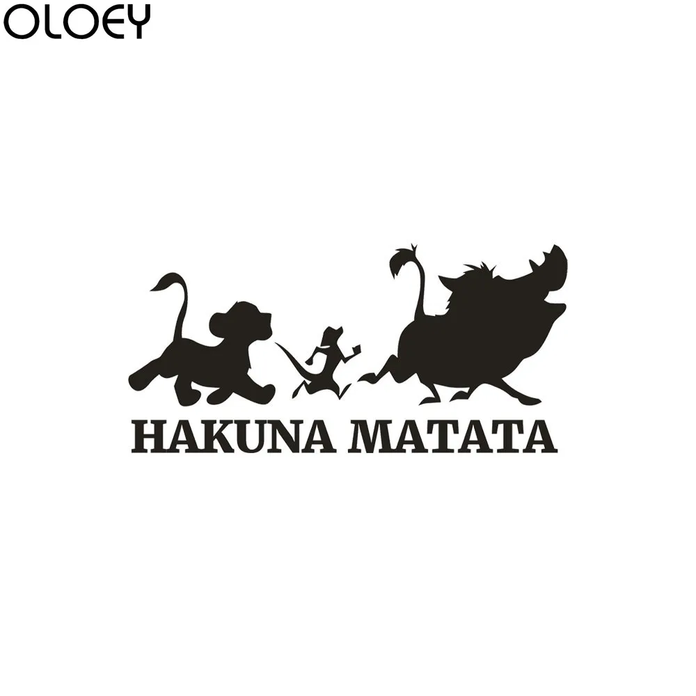 

OLOEY The Lion King Saying: Hakuna Matata No Worry Quote Wall Decals Decorative Home Declas Removable Vinyl Wall Art Stickers