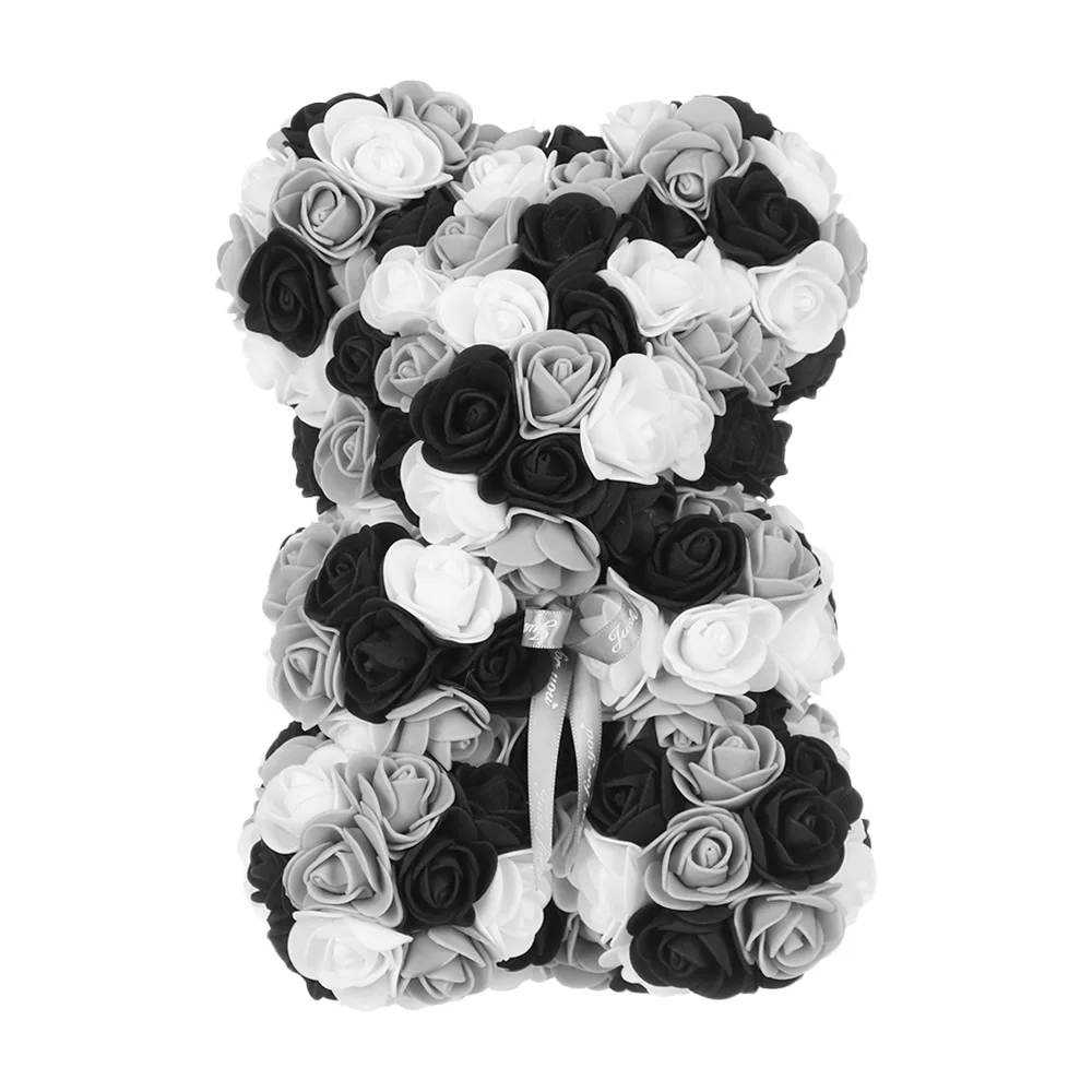B grey black white 25 см романтические подарки ко дню Святого Валентина кукла в розовом медведе цветок день рождения подарки для девушек женские свадебные украшения вечерние украшения - Цвет: B grey black white