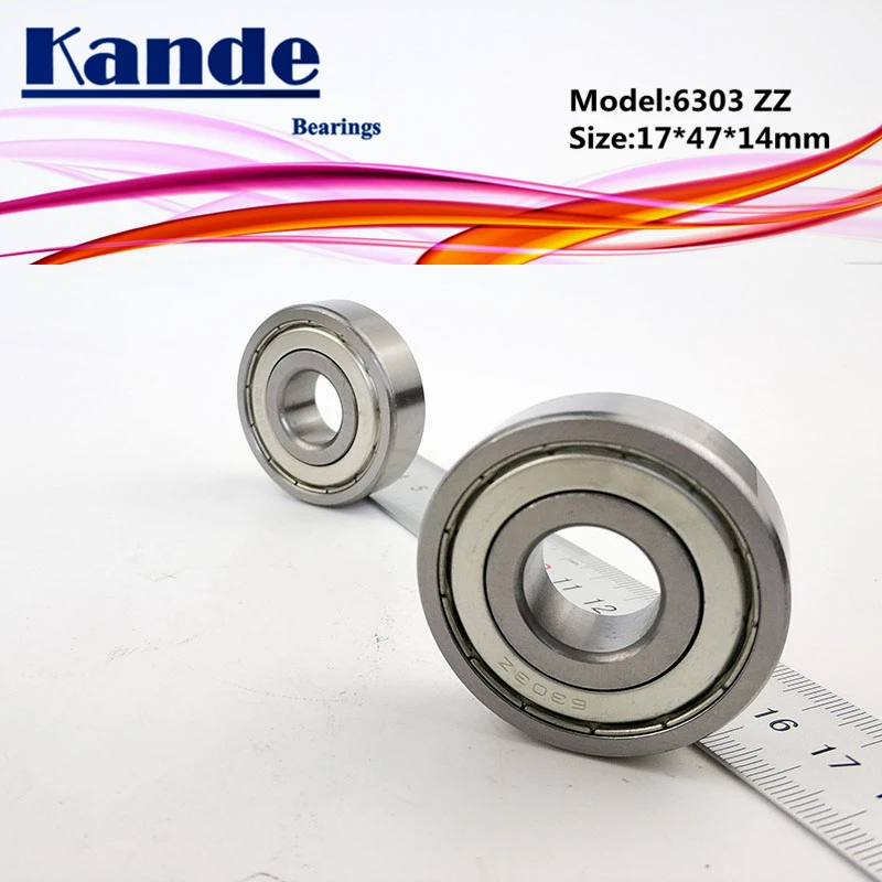 Kande 6303ZZ 2PCS ABEC-5 6303 2Z Однорядный радиальный шарикоподшипник 17x47x14 мм 6303Z подшипник |