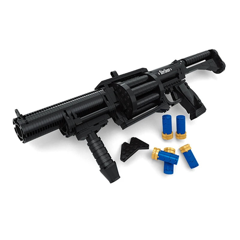 

373pcs Military Weapons Gun Model Assembled Building Blocks Forward Type Shotgun Bricks Toys For Children Boy Educational Gifts