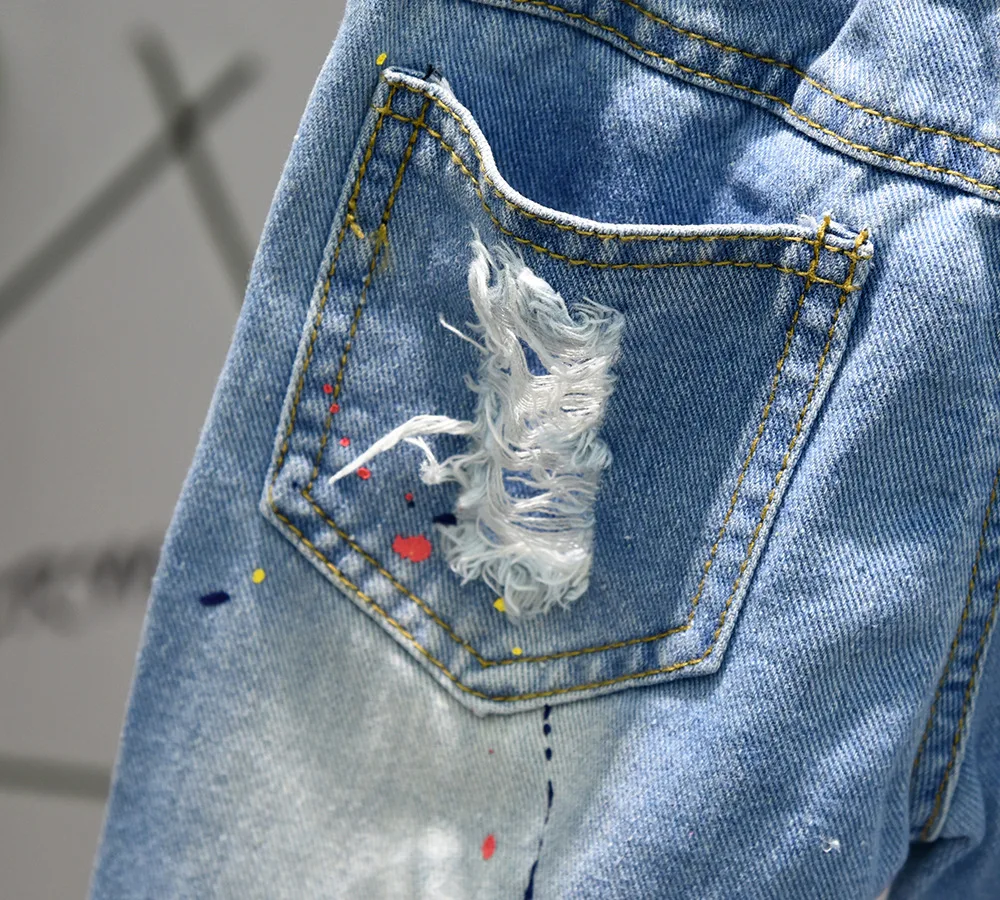 Spring Summer boys denim vest baby sleeveless jacket kids tops children coat ripped tassel star letter patch 2 to 7 yrs