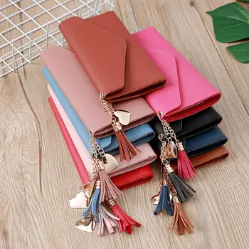 

Tassel Fold Long Wallet Women Large Capacity Wallets Card Package Multi-Card Holder Coin Bag Purse #20