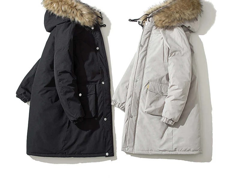 Новое поступление теплая зимняя куртка мужская меховая Повседневная тонкая парка с капюшоном мужская зимняя куртка повседневные парки LBZ185