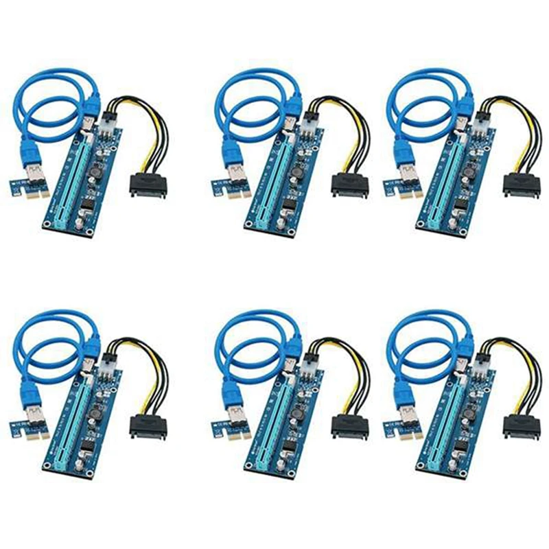 15 Pcs PCI-E Express 1X to 16X Extender Riser Card with SATA Power USB Cable for Graphics for Bitcoin Mining