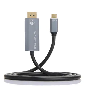 

USB 3.1 Type C USB-C to DisplayPort 1.4 DP 8K 60hz with PD Female UHD HDTV Cable for Laptop