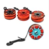 DIVER Scuba Diving Aluminium Finger Spool Reel 30M Line with Stainless Steel Snap Bolt Clip White orange red fluorescent yellow 3