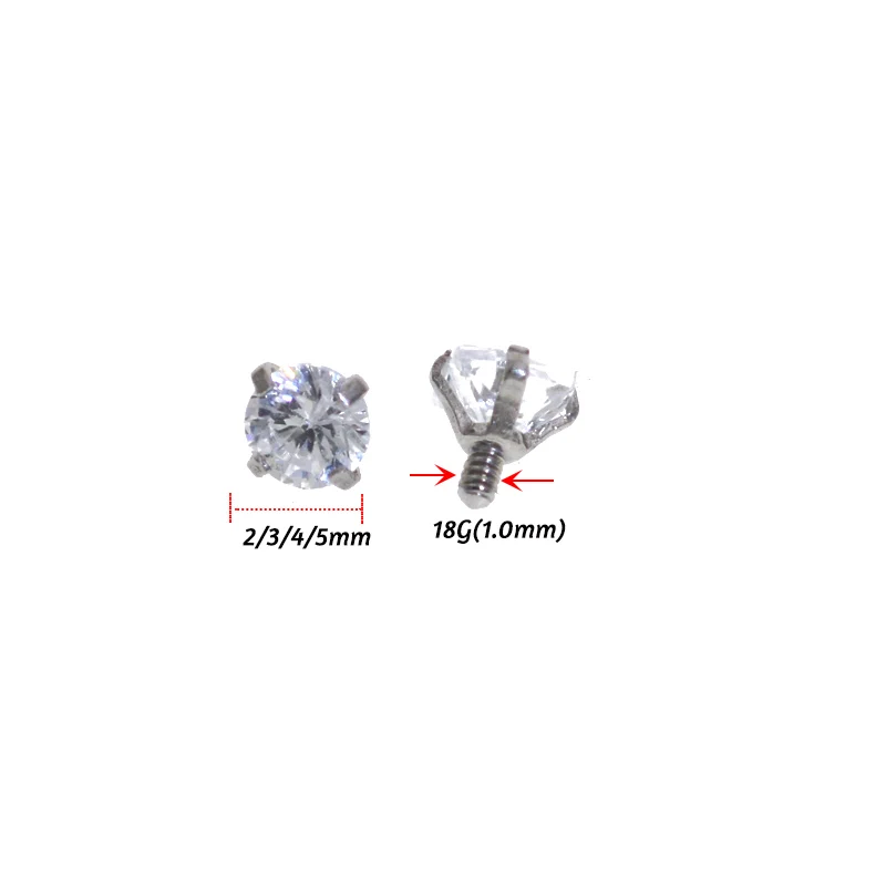 Piercing Jewelry 10Pcs 16G Zircon Top for Lip Stud Ear Piercing