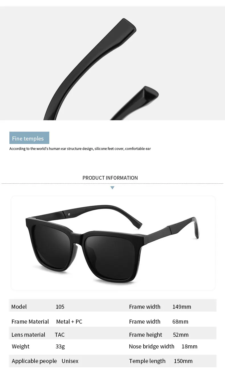 2020 Mens New Fashion Tide Sunglasses Polarized Driving Glasses Square UV400 Protection Eye Cycling Travelling