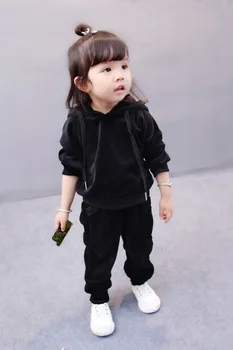 

Kids-clothes thanksgiving Toddler Baby Boy Girl Hooded Cartoon Sweatershirt Tops+Pants Velvet vetement enfant fille 104