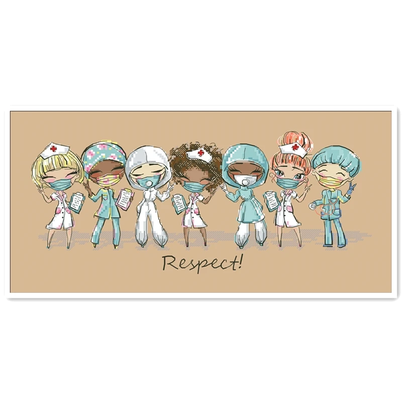 Respectable beautiful nurse cross stitch kits aida fabric 18ct 14ct 11ct flaxen linen cotton thread embroidery kits DIY craft
