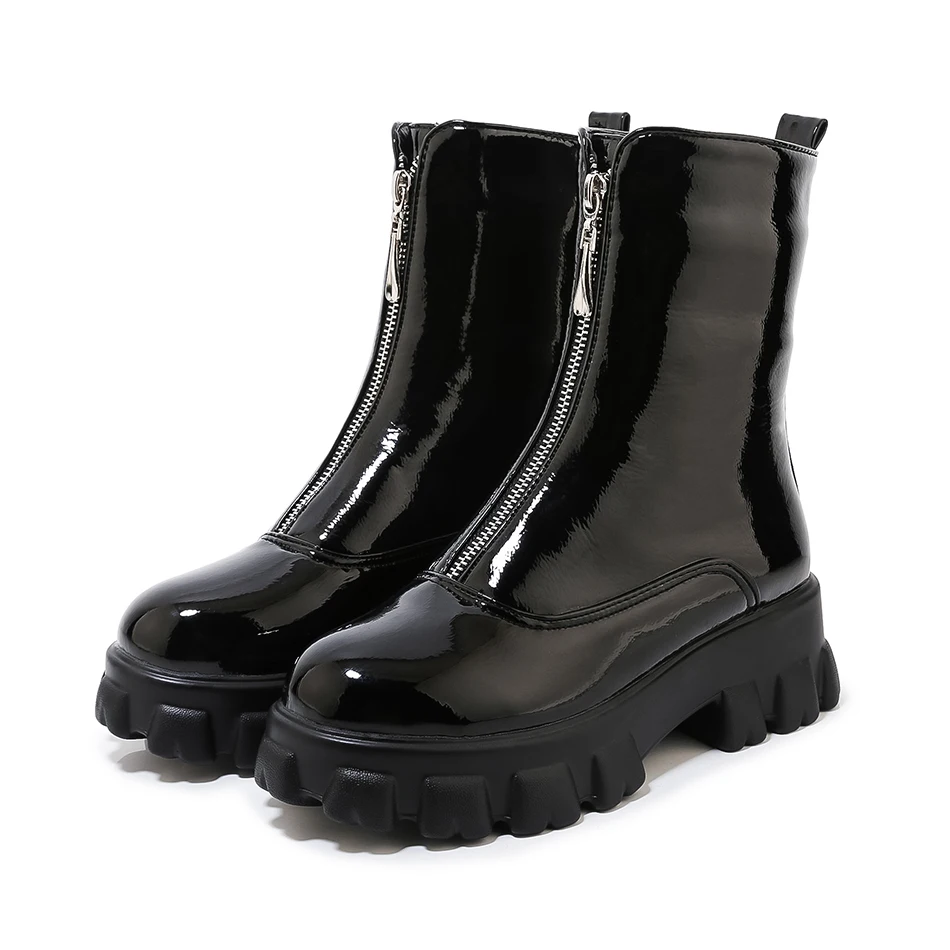 Большие размеры 34-46; зимние ботинки; женские зимние ботинки; Теплая обувь на пуху; легкая одежда; обувь на плоской платформе с молнией для девочек; цвет белый, черный; ботинки на толстом каблуке