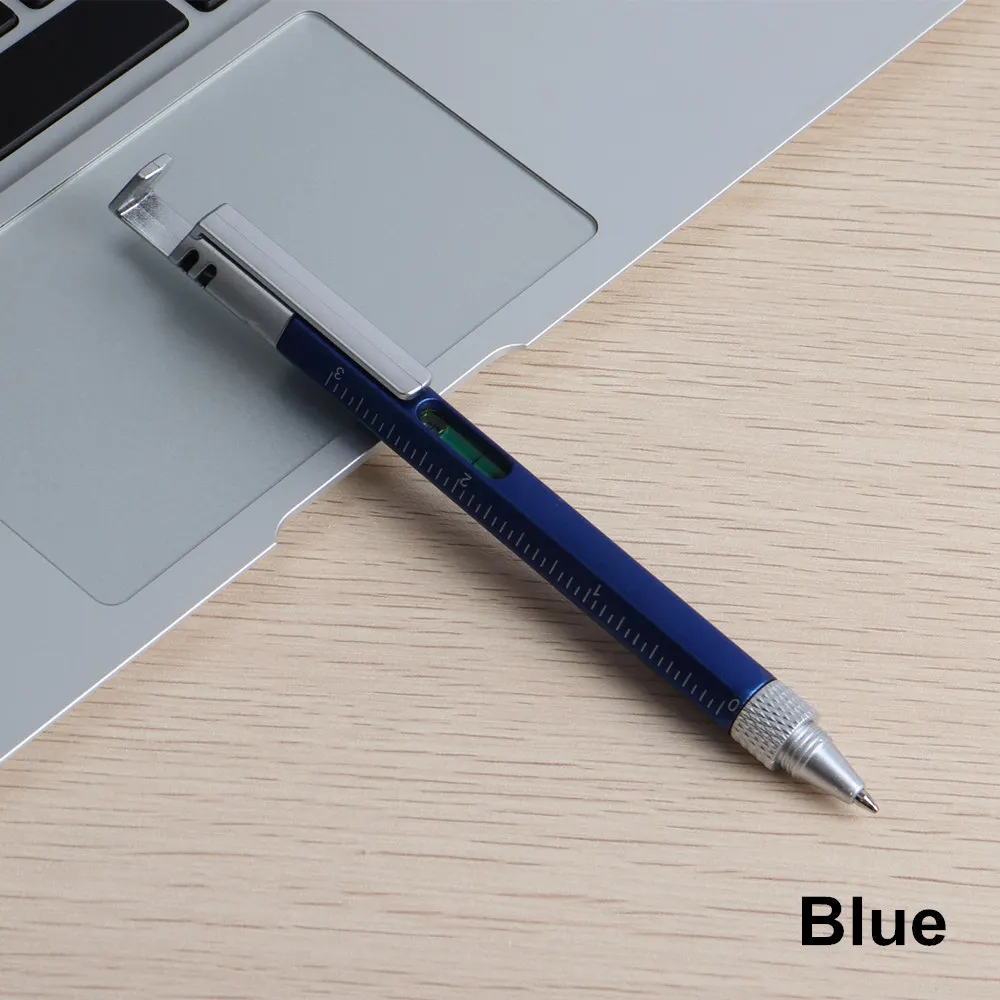 GENKKY Multifunctional Pen Screwdriver Ballpoint Pen Stand Holder Gift Tool School office supplies stationery pens - Цвет: Blue