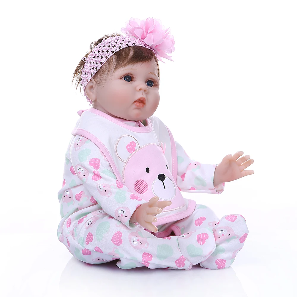 55 см pinky baby reborn кукла милое детское лицо realisitc новорожденный девочка руки волосы с корнями взвешенная кукла рождественский подарок