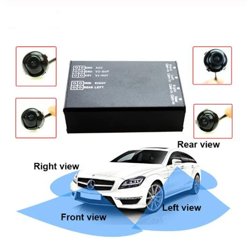 

Rear View Back UP Cameras Control Box 4 Way Cameras 360 View Car Camera Switch System For Rear Left Right Size Front Camera