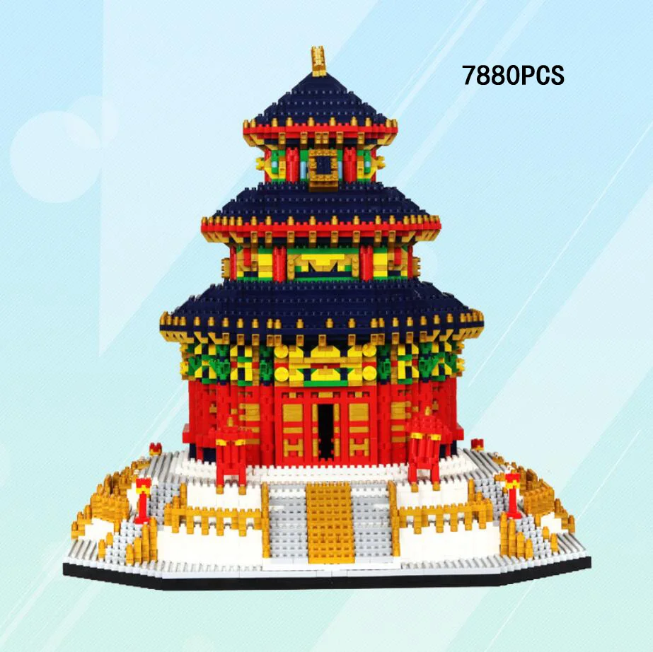 Всемирно известная историческая архитектура микро алмазный строительный блок Китай Пекинский Небесный Храм nanobricks коллекция игрушек