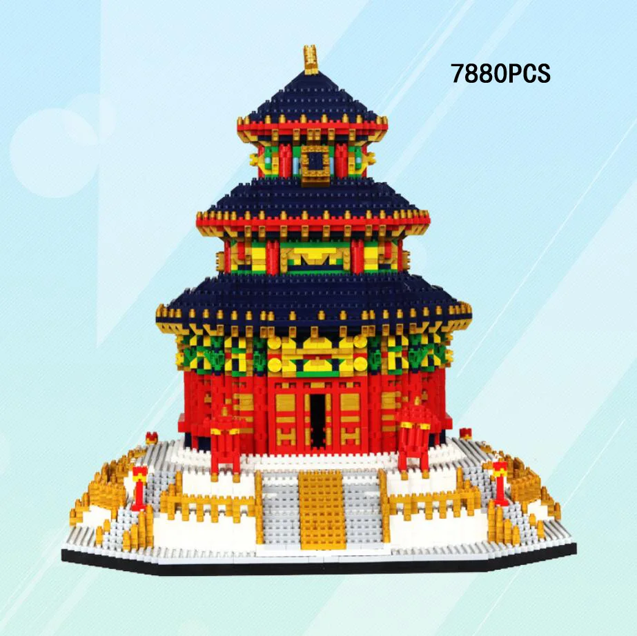 

World famous Historical Architecture micro diamond block China beijing Temple of Heaven building brick nanobricks toy collection