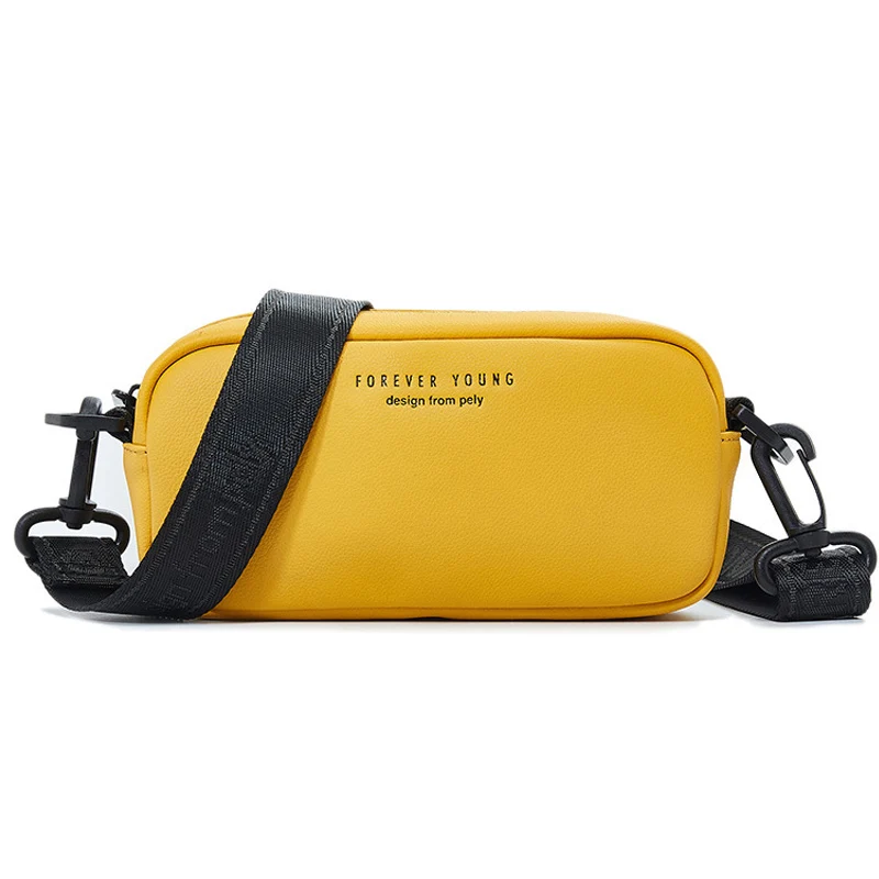 

Small Crossbody Bags for Women Candy Yellow Banana Bag Shoulder Bags Cell Phone Pocket Bolso Mujer PU Leather Single Fashion