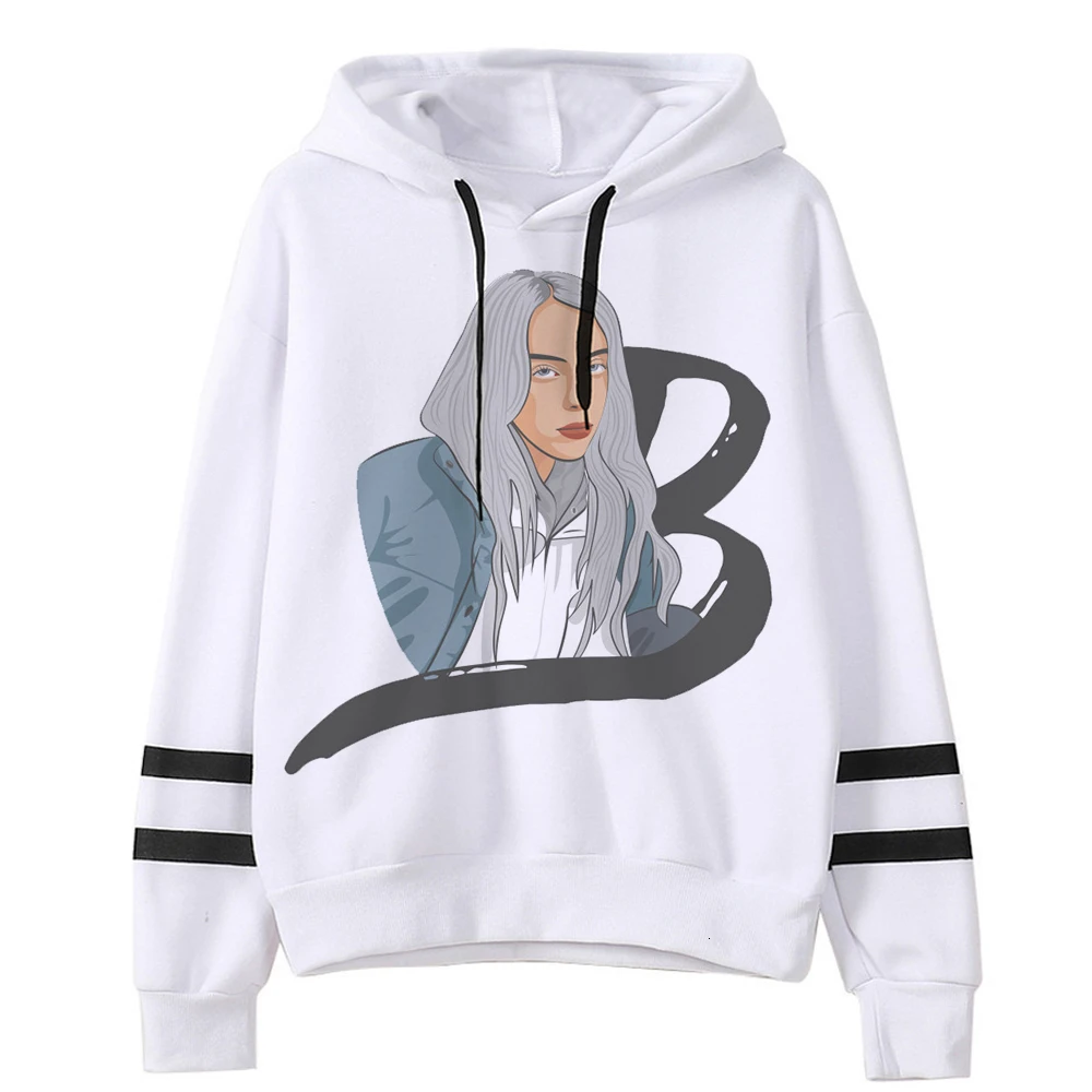 Billie Eilish Bad Guy забавная мультяшная Толстовка для мужчин/wo мужчин хип-хоп модная графическая Толстовка Зимняя теплая уличная Толстовка Мужская/Женская - Цвет: 3008